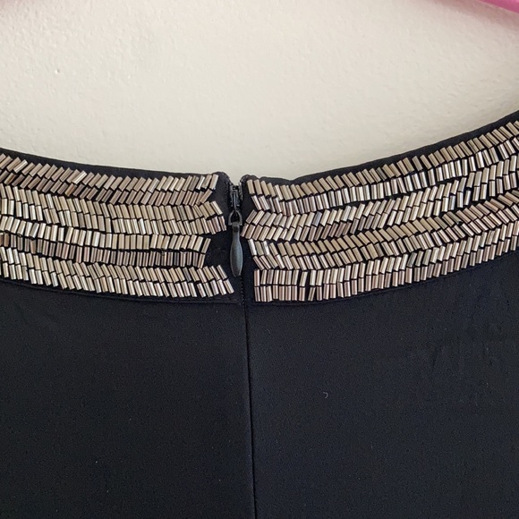 Alice + Olivia Black Retro Silk Bead Embroidered Cocktail Mini Dress Size Small - Picture 9 of 14